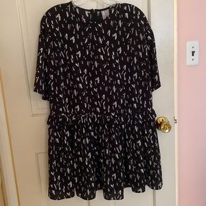 ASOS black&white dress with ruffle
